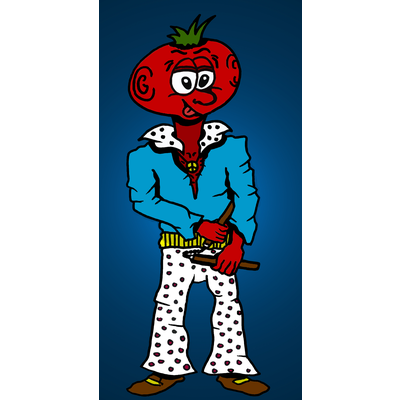 Super Disco Ninja Tomato Man Art by Adam Metzner | Society6