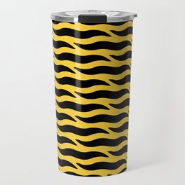 Tiger Wild Animal Print Pattern 342 Black and Yellow Travel Mug