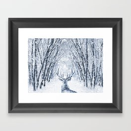 Winter deer Framed Art Print
