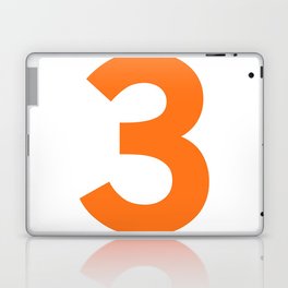 Number 3 (Orange & White) Laptop Skin