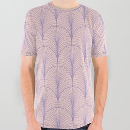 Pink Very Peri Lavender Art Deco Arch Pattern All Over Graphic Tee
