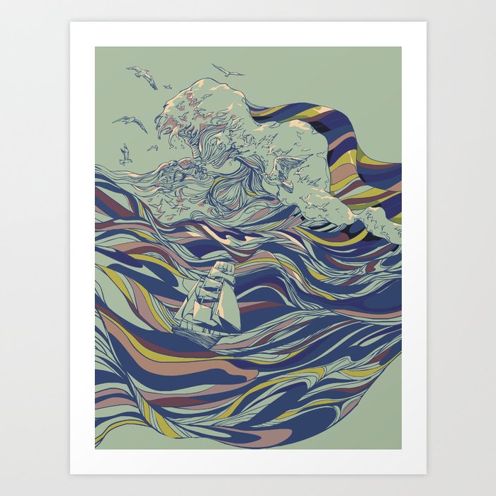 OCEAN AND LOVE Art Print