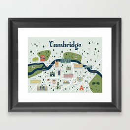 Cambridge Map Framed Art Print