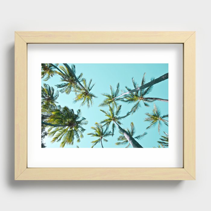 Kāma'ole Beach Palms Recessed Framed Print