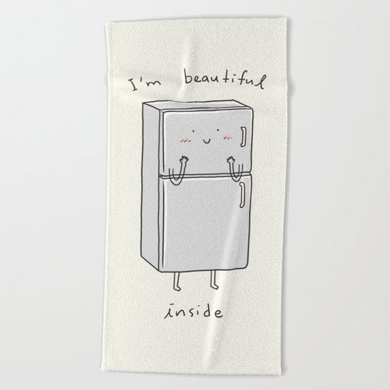 I'm Beautiful Inside Beach Towel