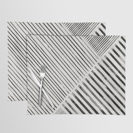 Black and White Stripes, Abstract Placemat