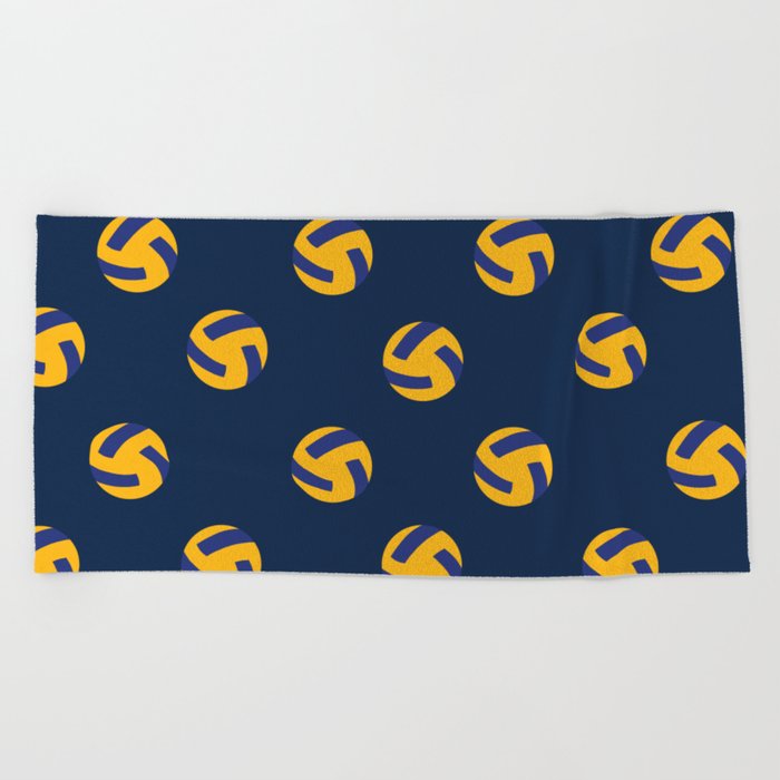 Blue Volleyball Print Sports Lover Pattern Beach Towel