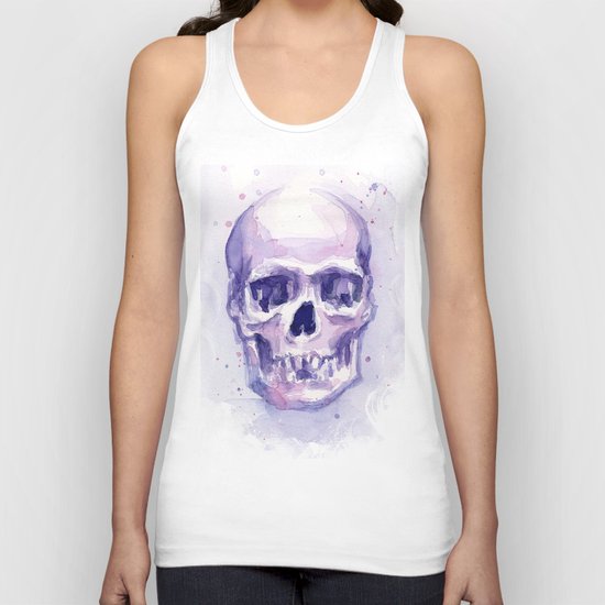 Skull Watercolor Skulls Unisex Tank Top
