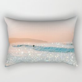 Glitter Sparkles Beach Surfer Rectangular Pillow