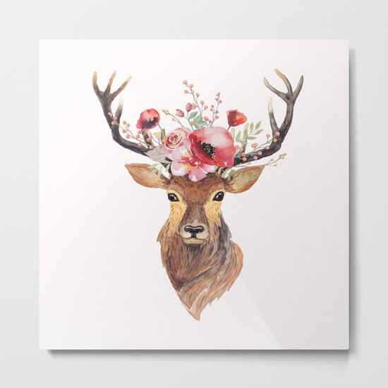 Bohemian Deer Metal Print