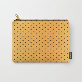 Golden Yellow and Black Polka Dots Carry-All Pouch