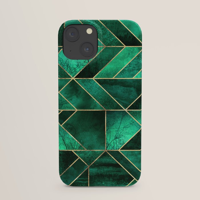 Abstract Nature Emerald Green iPhone Case by Elisabeth Fredriksson