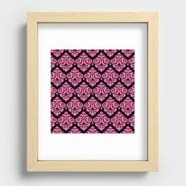 Victorian Gothic Pattern 542 Pink and Black Recessed Framed Print