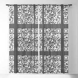QR Code® Daily Affirmations: ... I AM VICTORIOUS Sheer Curtain