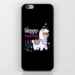 Llamakkah Kawaii Cute Llama Menorah Happy Hanukkah iPhone Skin