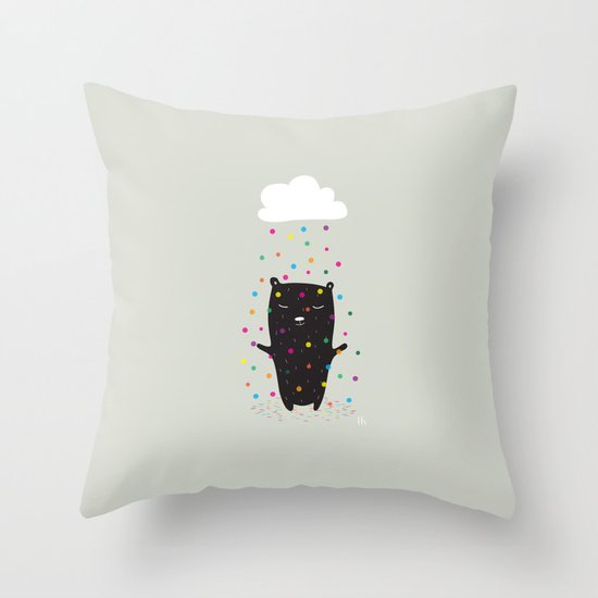 The Happy Rain Throw Pillow