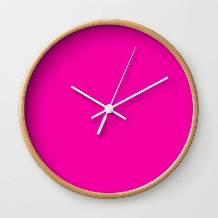 Hollywood Cerise - solid color Wall Clock