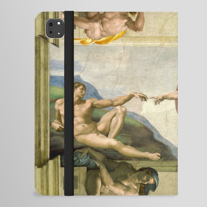 The Creation of Adam Michelangelo Original Fresco Painting iPad Folio Case