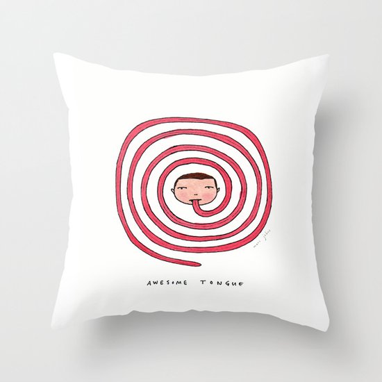 Awesome tongue Throw Pillow