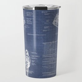 Apollo 11 Saturn V Command Module Blueprint in High Resolution (dark blue) Travel Mug
