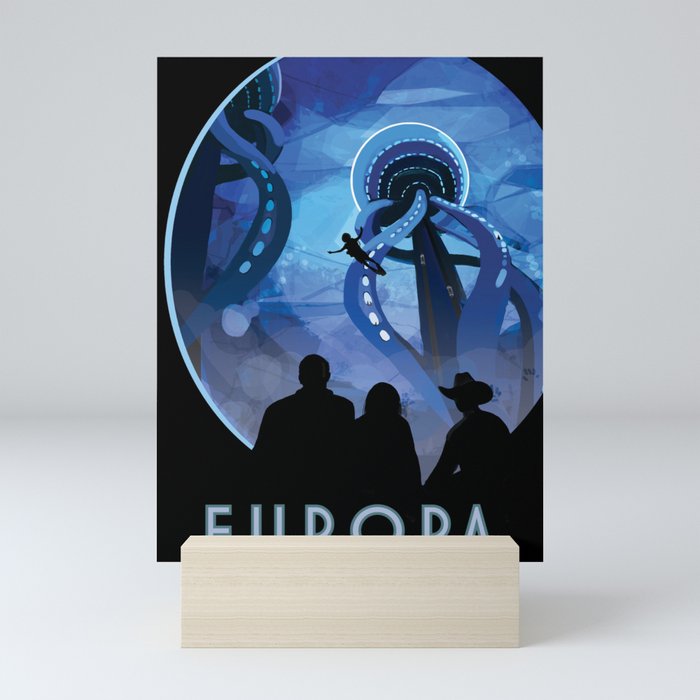 NASA Retro Space Travel Poster #4 - Europa Mini Art Print