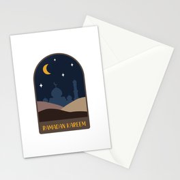 Ramadan kareem- Minimalist abstract night desert - Ramadan mubarak Stationery Cards