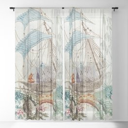 Chinoiserie Embroidery Sheer Curtain
