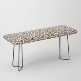 Bold And Funky Flower Smileys Pattern (Muted Lavender BG) Bench