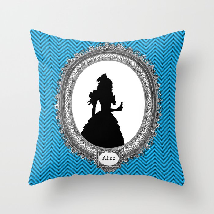 Alice's Adventures in Wonderland Silhouette Alice Throw Pillow