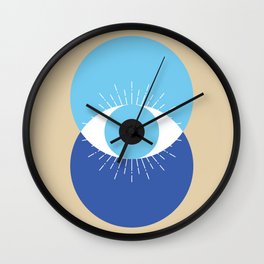 Evil Eye Symbol Mid Century Modern Art 70s Style Wall Clock