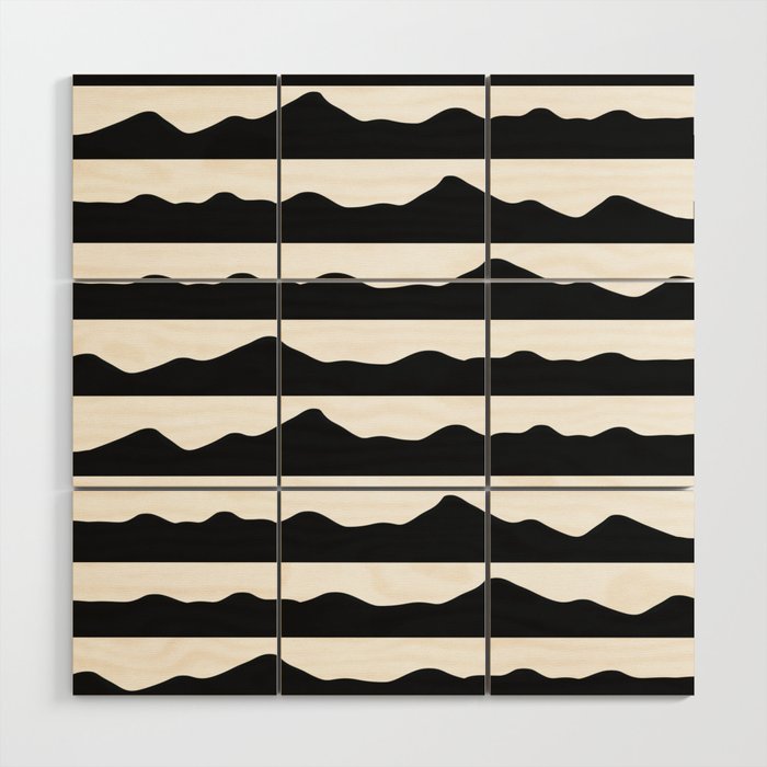 Scandinavian wave pattern 10 Wood Wall Art