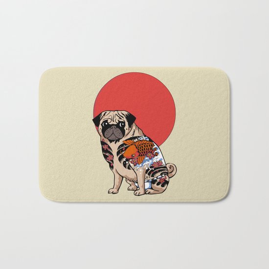 Yakuza Pug Bath Mat