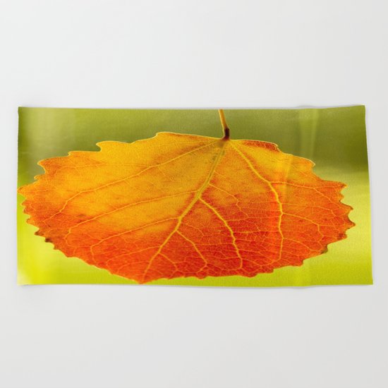 Colorful Autumn Leaf Beach Towel