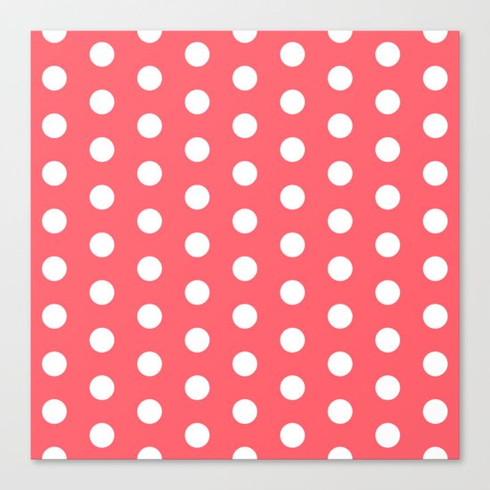 Polka Dot Coral Canvas Print