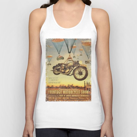 Vintage Motorcycle Show Poster Unisex Tank Top