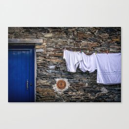 Hanging laundry in rural Portugal Canvas Print