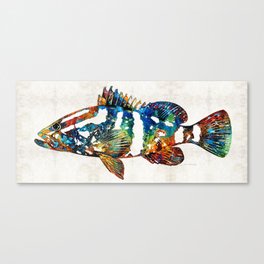 Colorful Grouper 2 Art Fish by Sharon Cummings Canvas Print