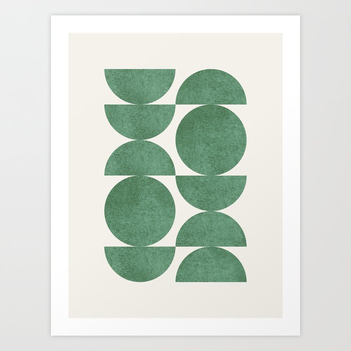 Green Retro Scandinavian - Mid Century Modern Art Print