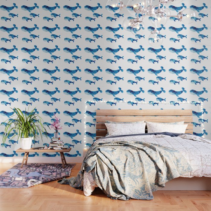 Cute Whale Family Wallpaper