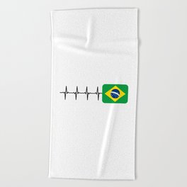Heartbeat Brazil Beach Towel