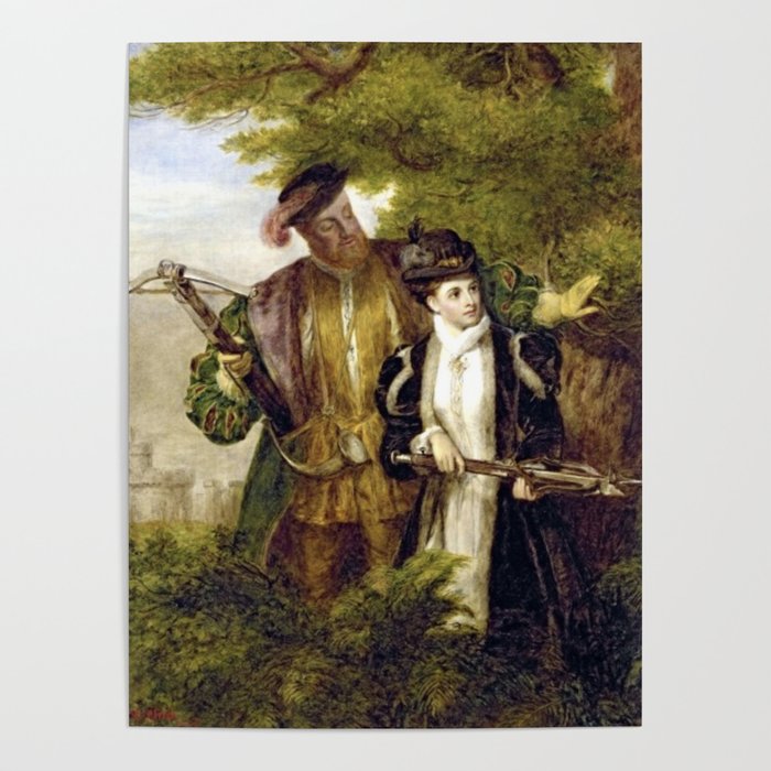 Tudor Romance Henry VIII and Anne Boleyn hunting Poster by Viktorius Art Society6