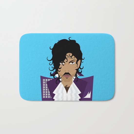 The Emoji-fication of His Purple Majesty: The Purple One Bath Mat