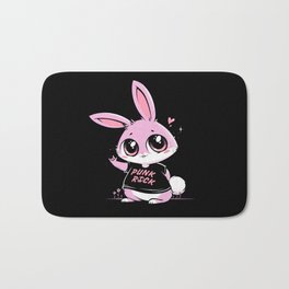 Punk Rock Bunny Bath Mat | Tee, Rabbit, Cool, Funny, Drawing, Iphonecase, Punkrock, Rockband, Customtshirts, Bunny 