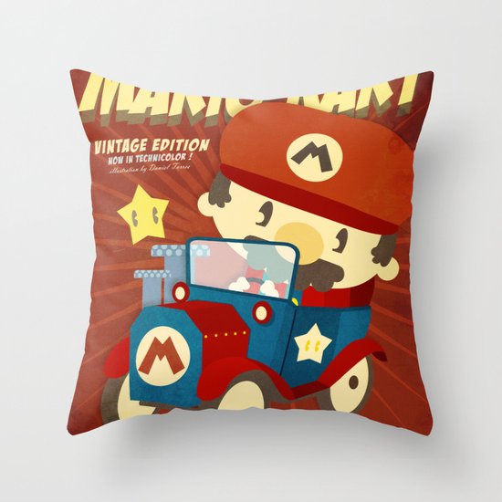 mario kart vintage Throw Pillow