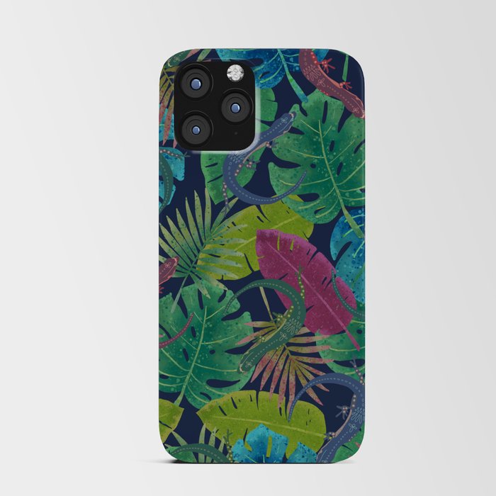 Joyful Jungle Lizard Pattern 1.0 iPhone Card Case