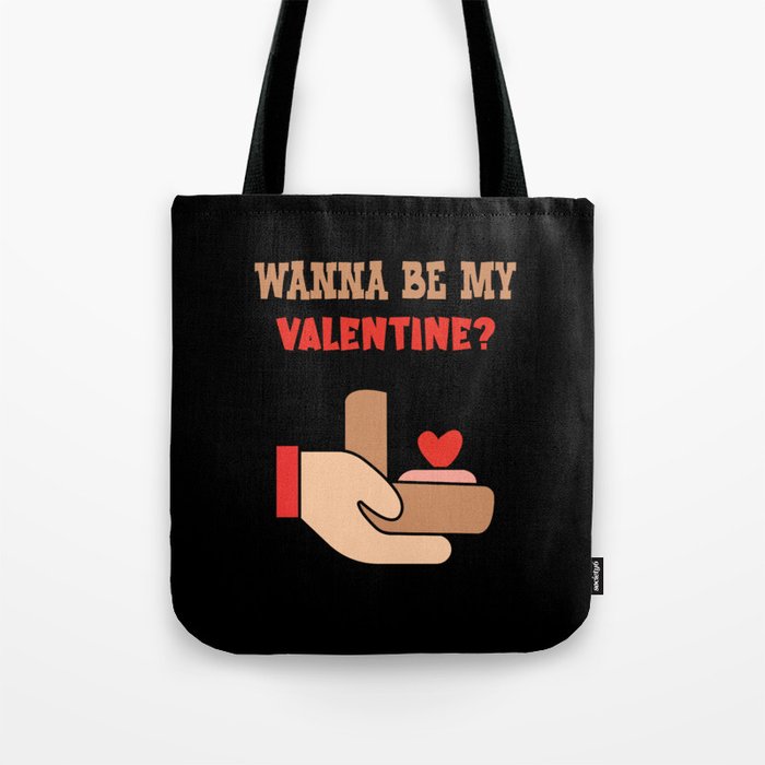 Wanna be my Valentine? Cute Valentines Day design Tote Bag