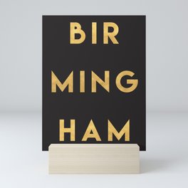 BIRMINGHAM ENGLAND GOLD CITY TYPOGRAPHY Mini Art Print