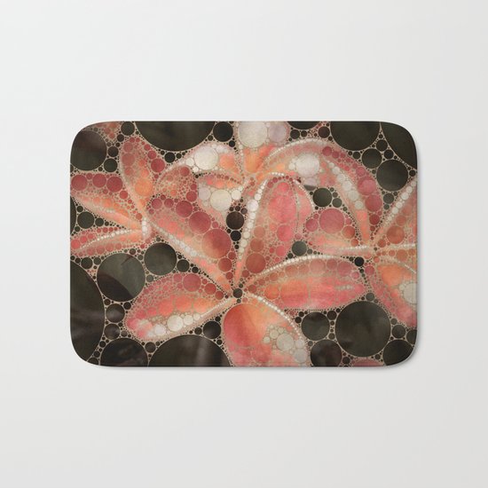 Percolated Tropical Flowers Bath Mat