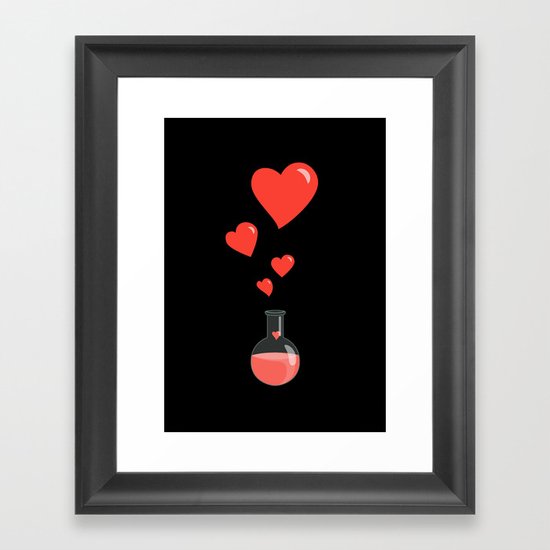 Love Chemistry Flask of Hearts Framed Art Print