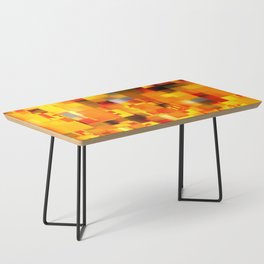 geometric pixel square pattern abstract background in yellow orange brown Coffee Table